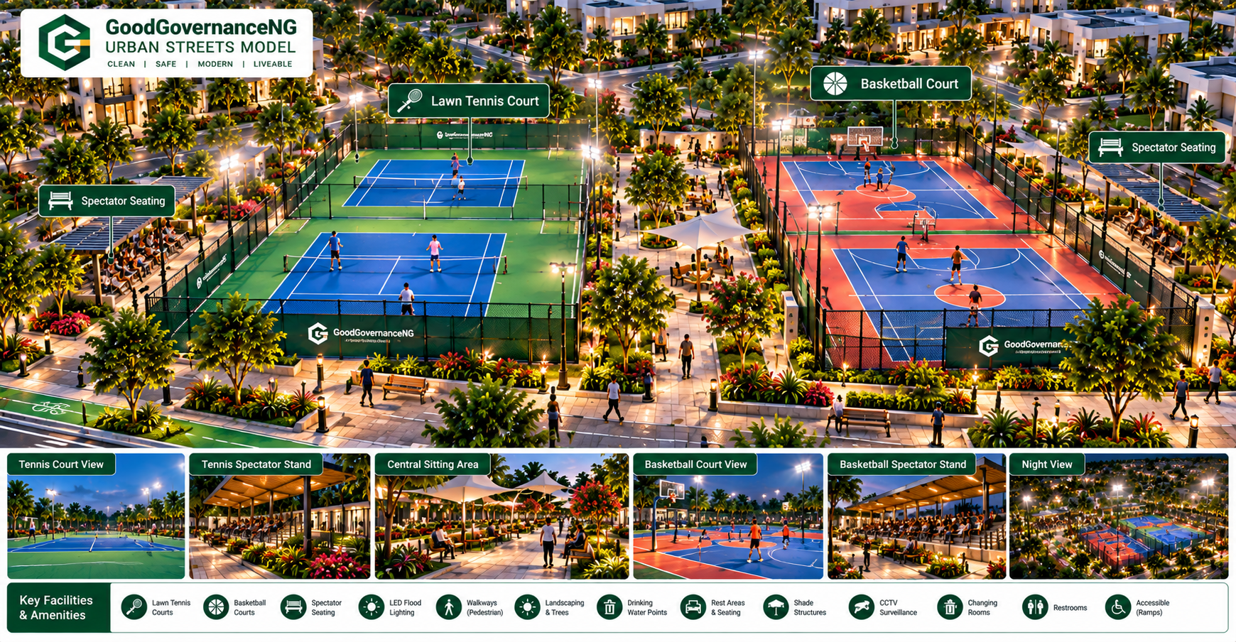 Lawn Tennis & Basketball Courts
